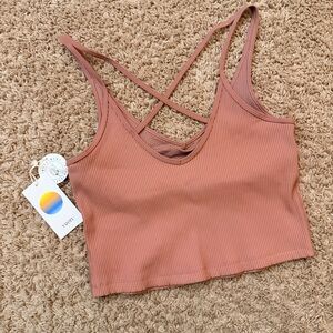 Vuori Marsala Ribbed Tank Top